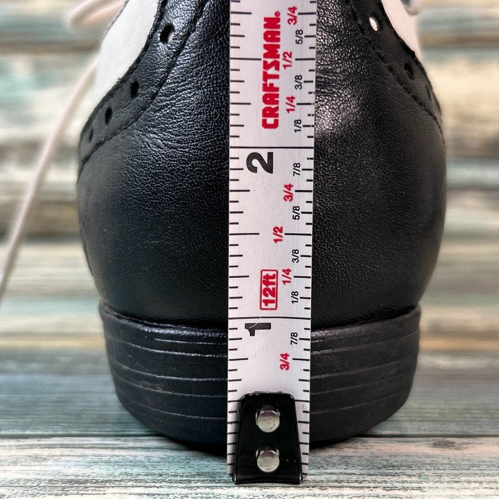 Born Oxford Shoe Womens 9.5M Black/White Leather Saddle Shoe Menswear Tuxedo - Picture 11 of 13